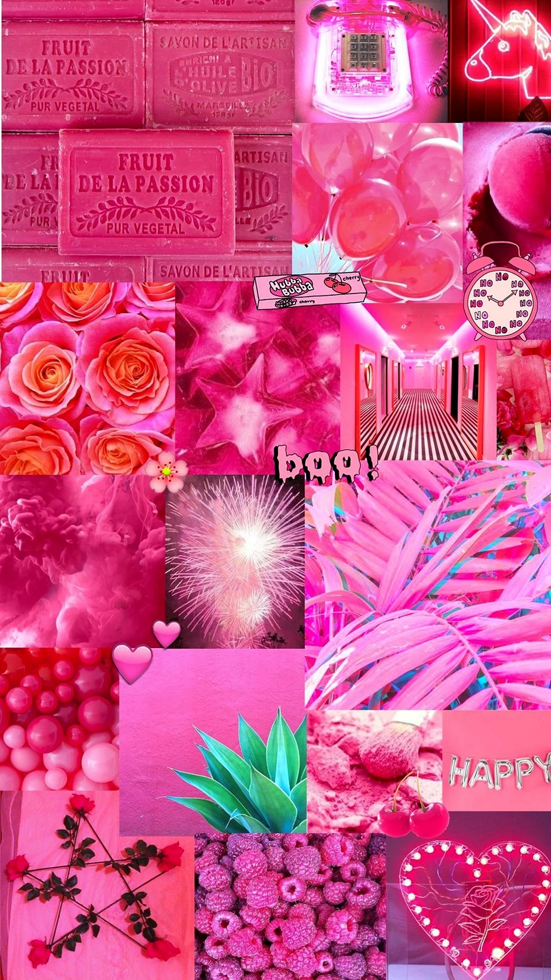 Pink Collage Wallpaper For iPhone