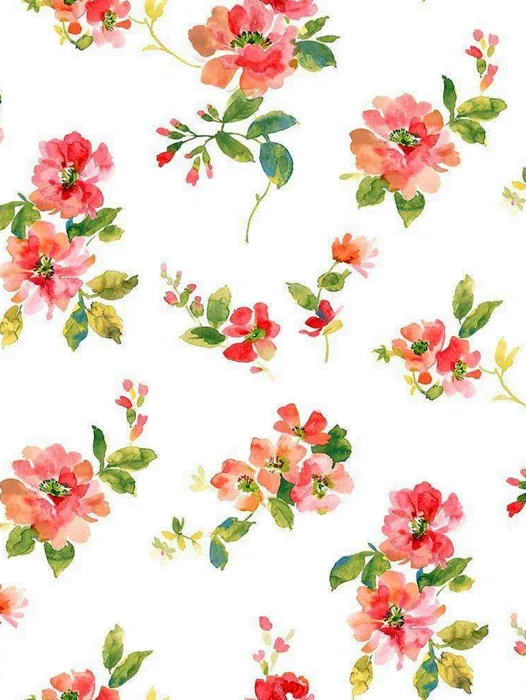 Pink Flower Watercolor Pattern Wallpaper