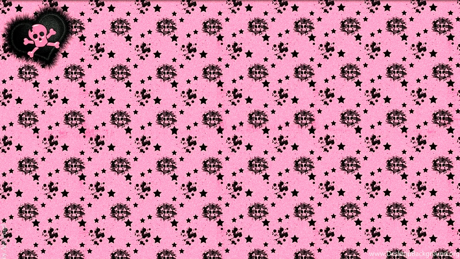 Pink Girly Skulls Wallpaper