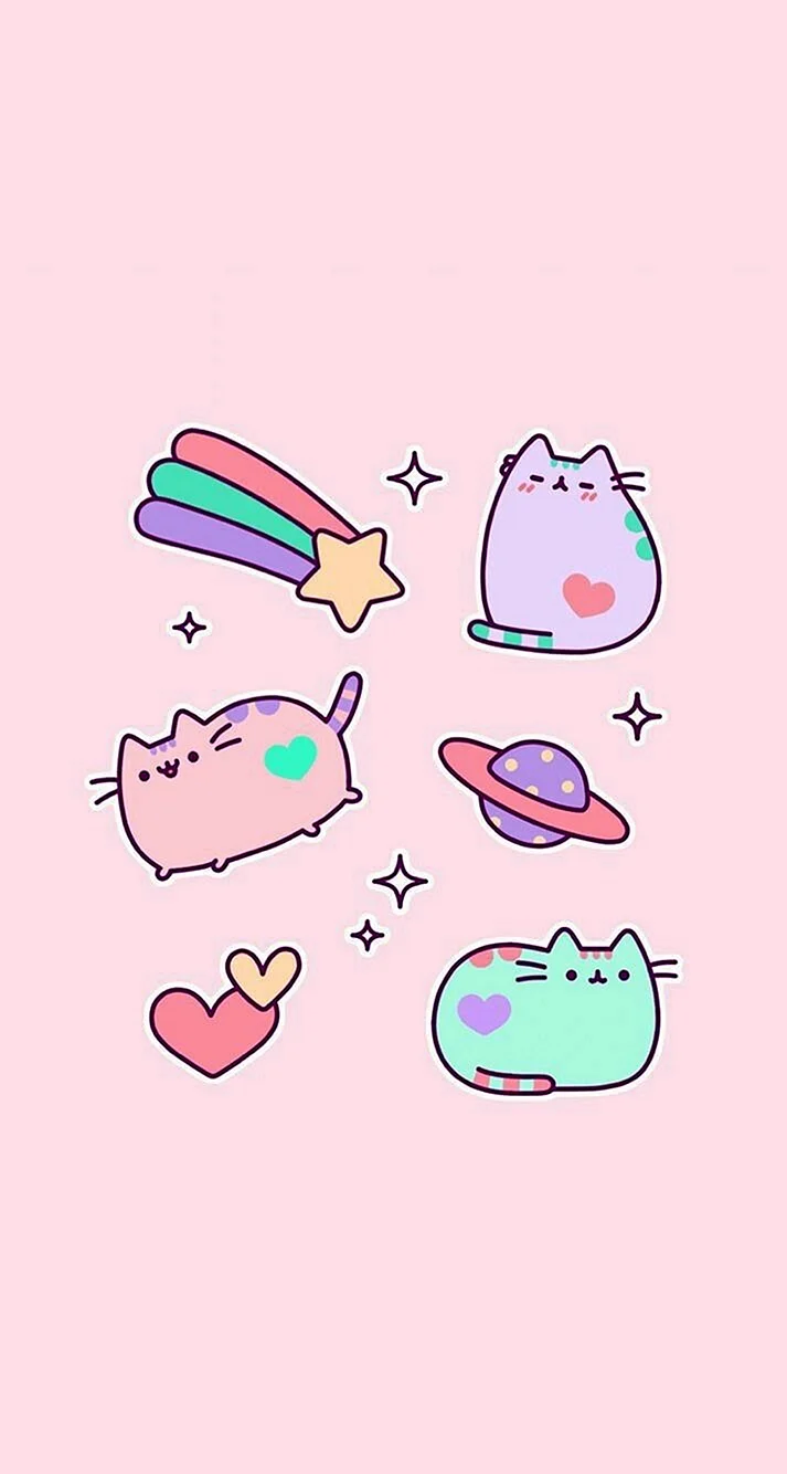 Pink Pusheen Wallpaper For iPhone