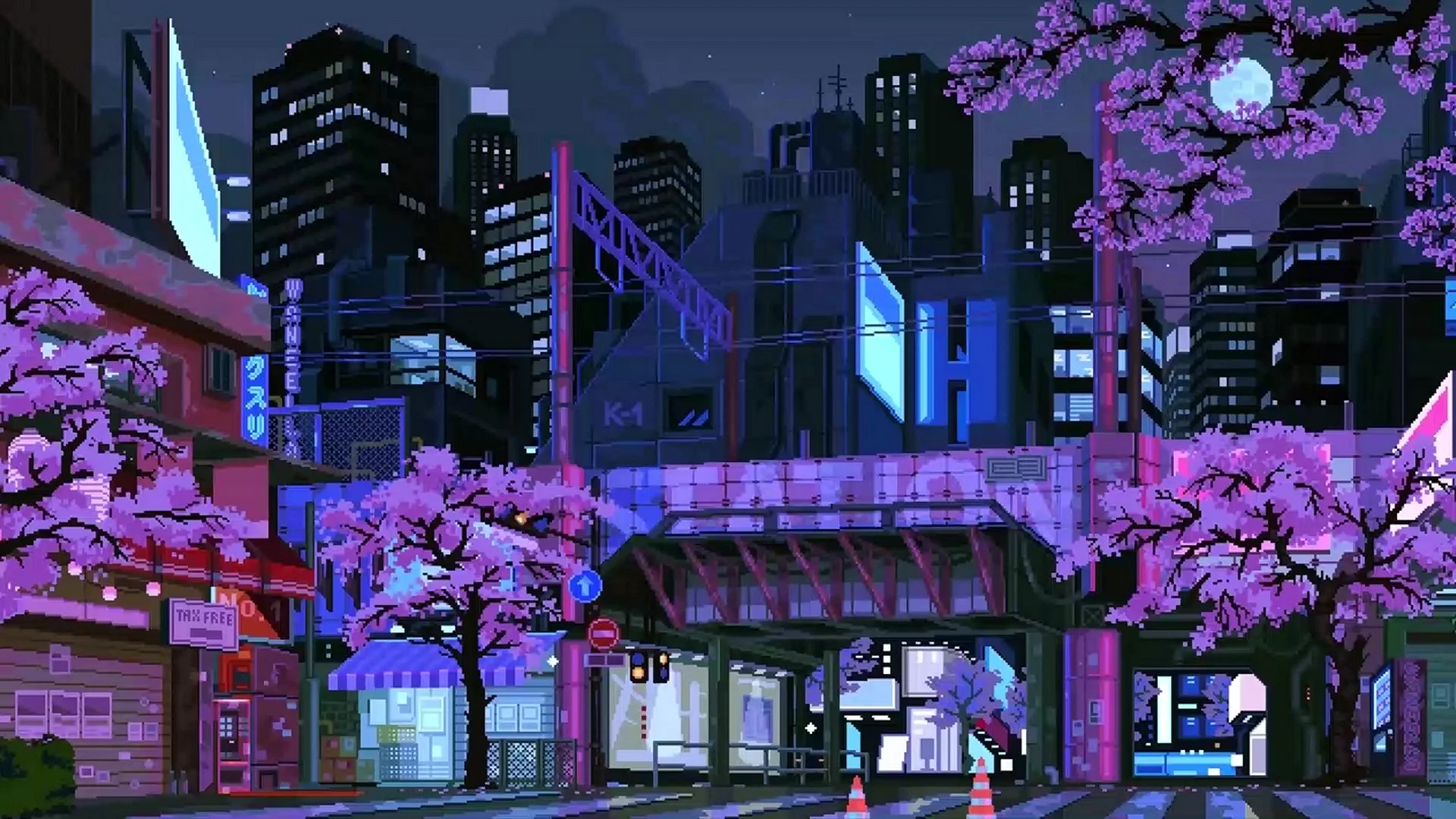 Pixel Art Sakura Wallpaper