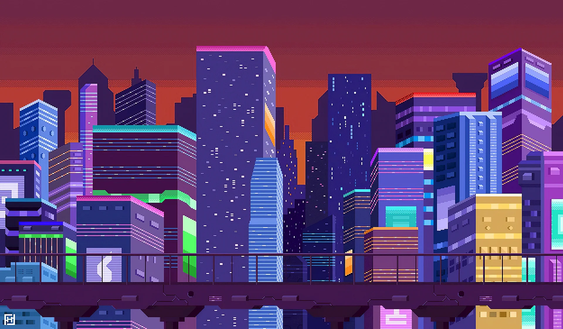 Pixel City Wallpaper