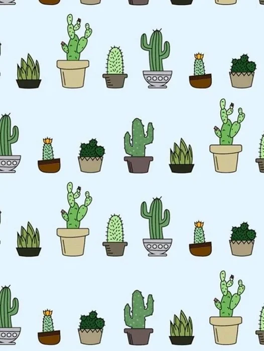 Plants Cactus Pattern Wallpaper