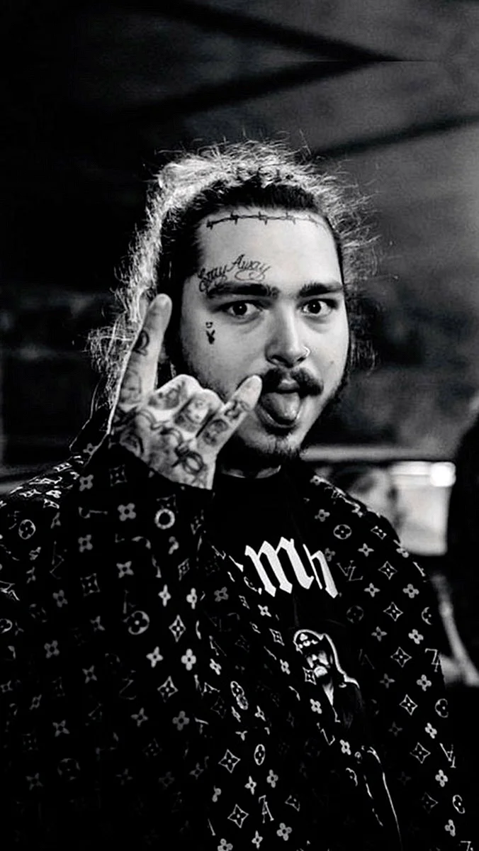 Post Malone Black And White Wallpaper For iPhone