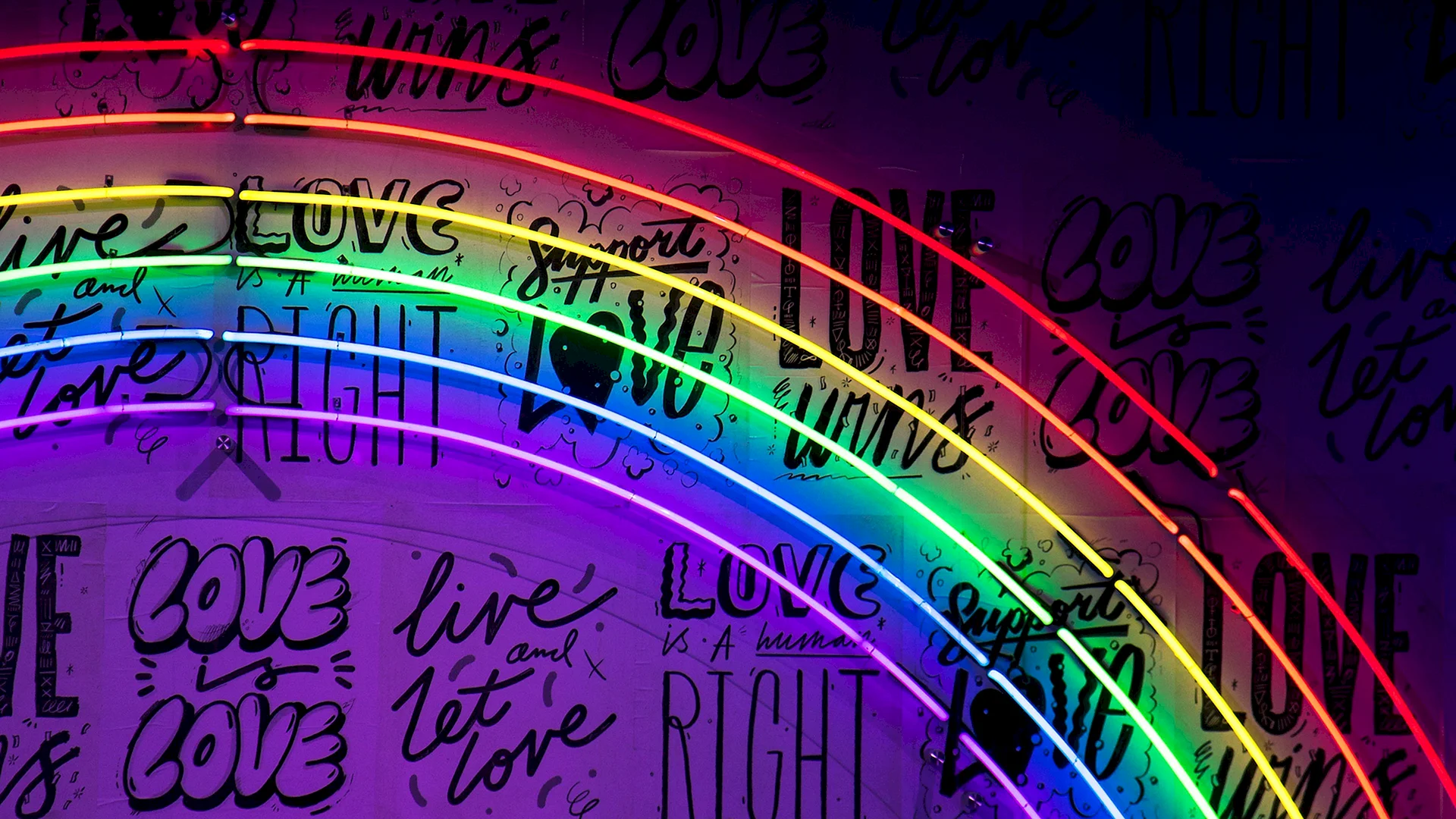 Pride Rainbow Neon Wallpaper