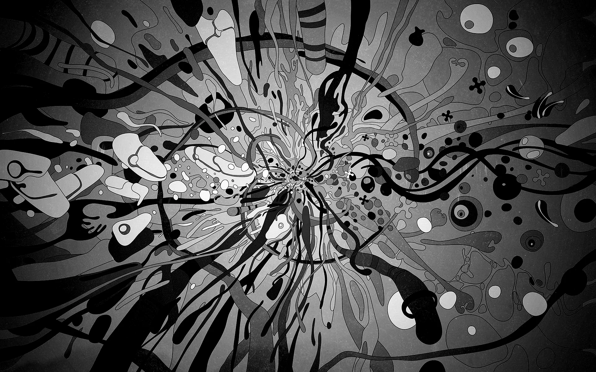 Psychedelic Black And White Wallpaper
