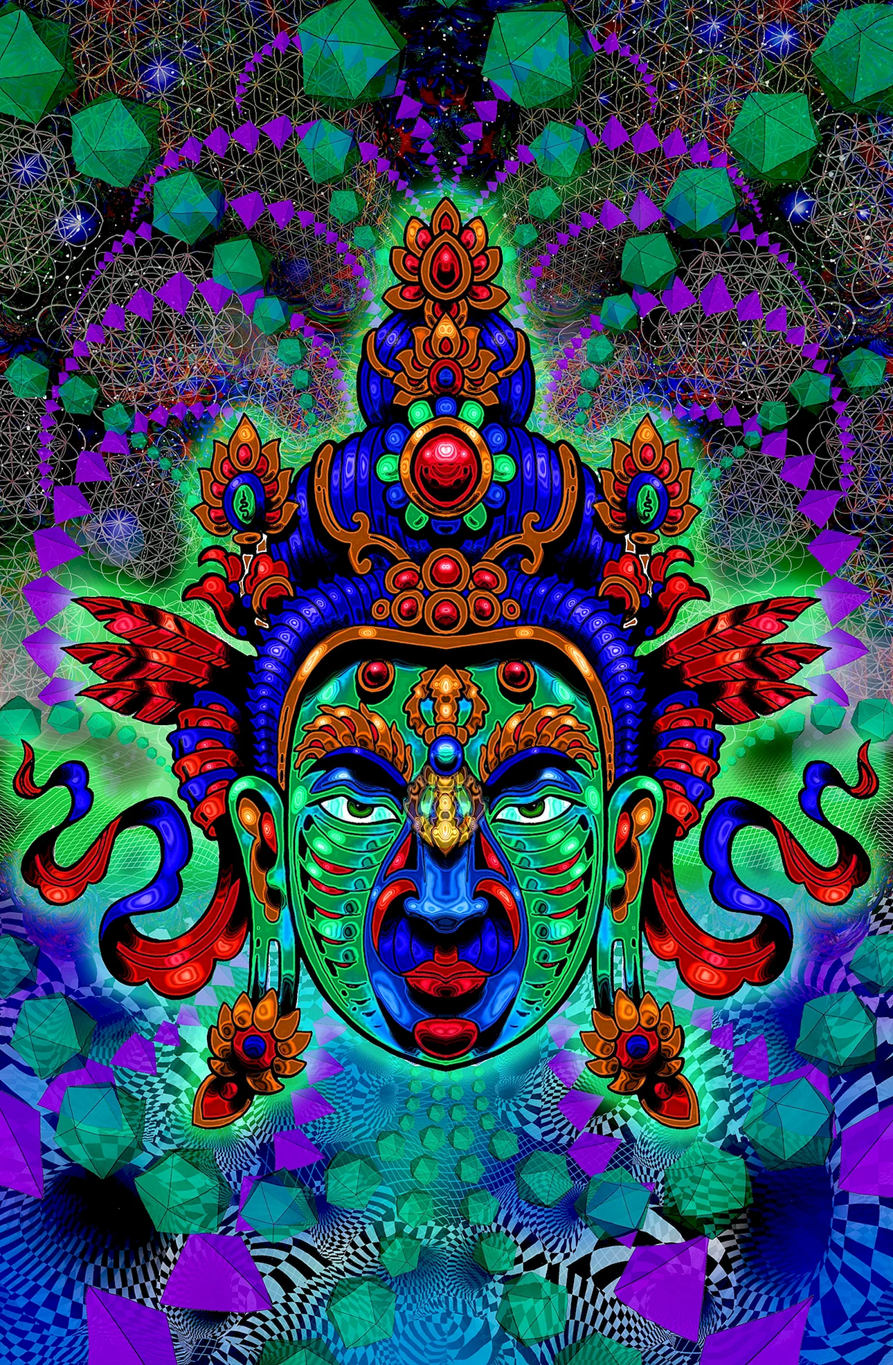 Psychedelic Buddha Wallpaper For iPhone