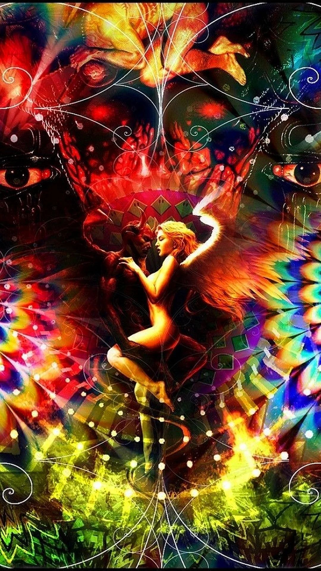 Psychedelic Digital Art Wallpaper For iPhone