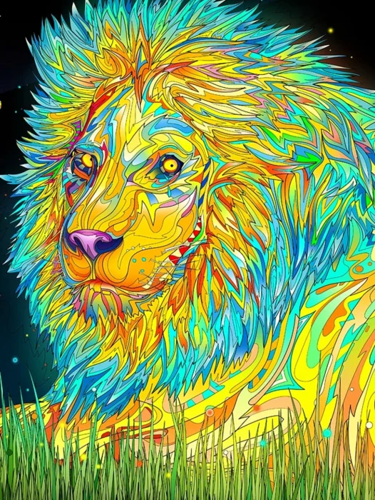 Psychedelic Lion Wallpaper For iPhone