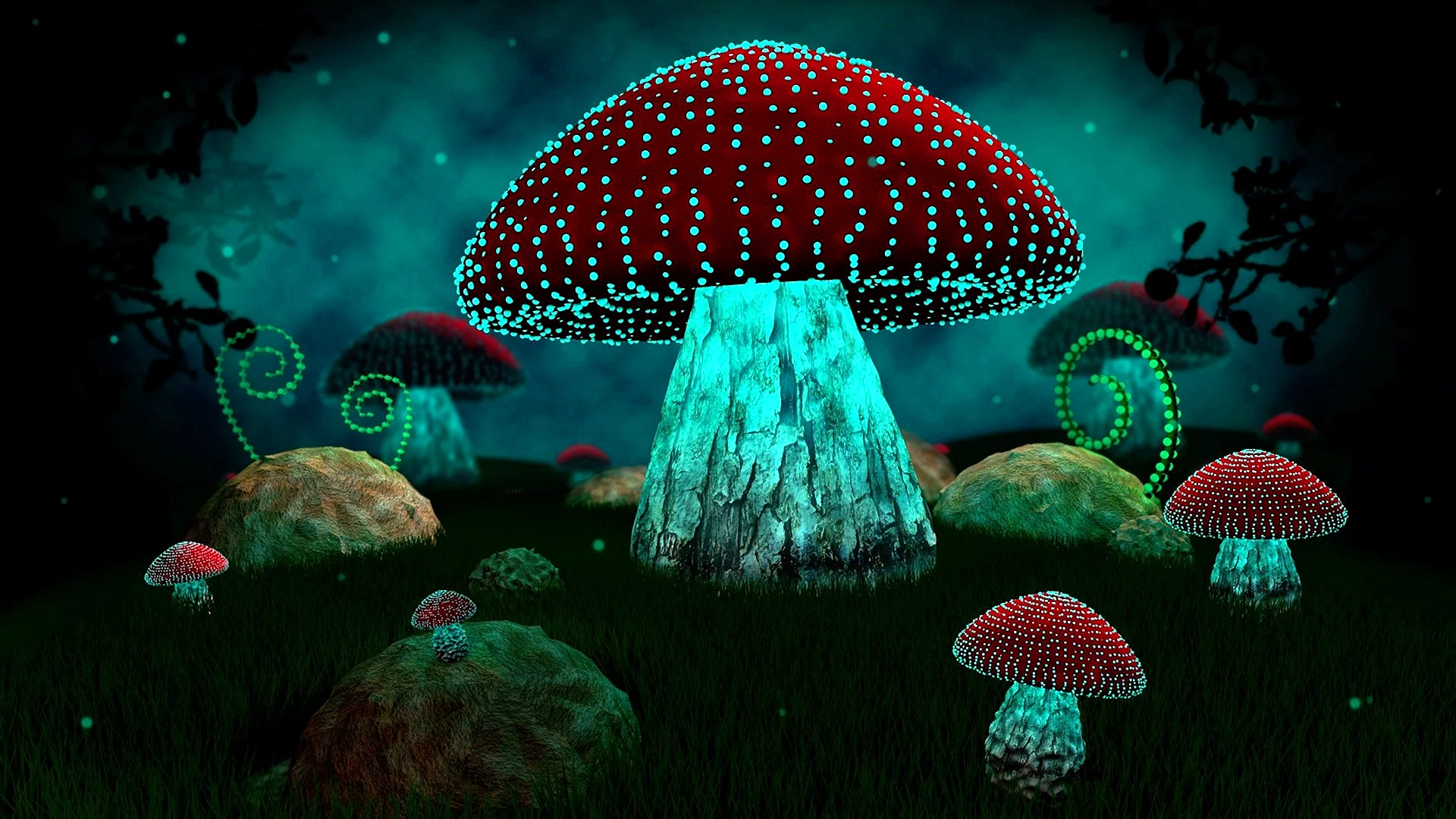 Psychedelic Mushroom Wallpaper