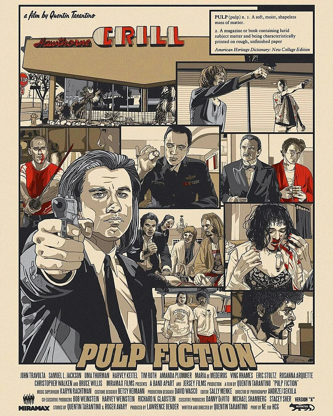 Pulp Fiction Film Poster Wallpaper For iPhone