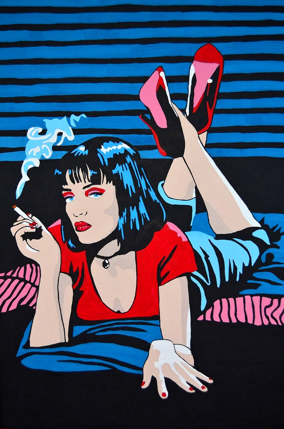 Pulp Fiction Uma Thurman Art Wallpaper For iPhone