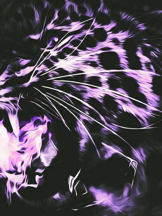 Purple Abstract Tiger Wallpaper