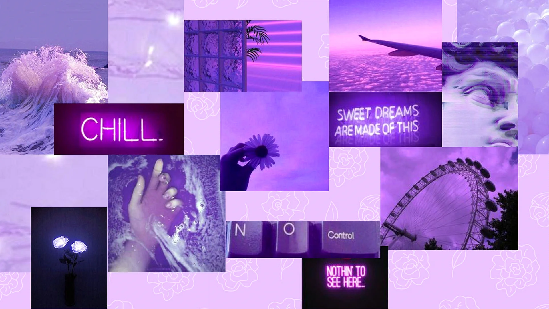 Purple Aesthetic Collage Wallpaper