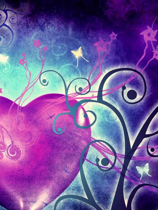 Purple Heart Background Wallpaper