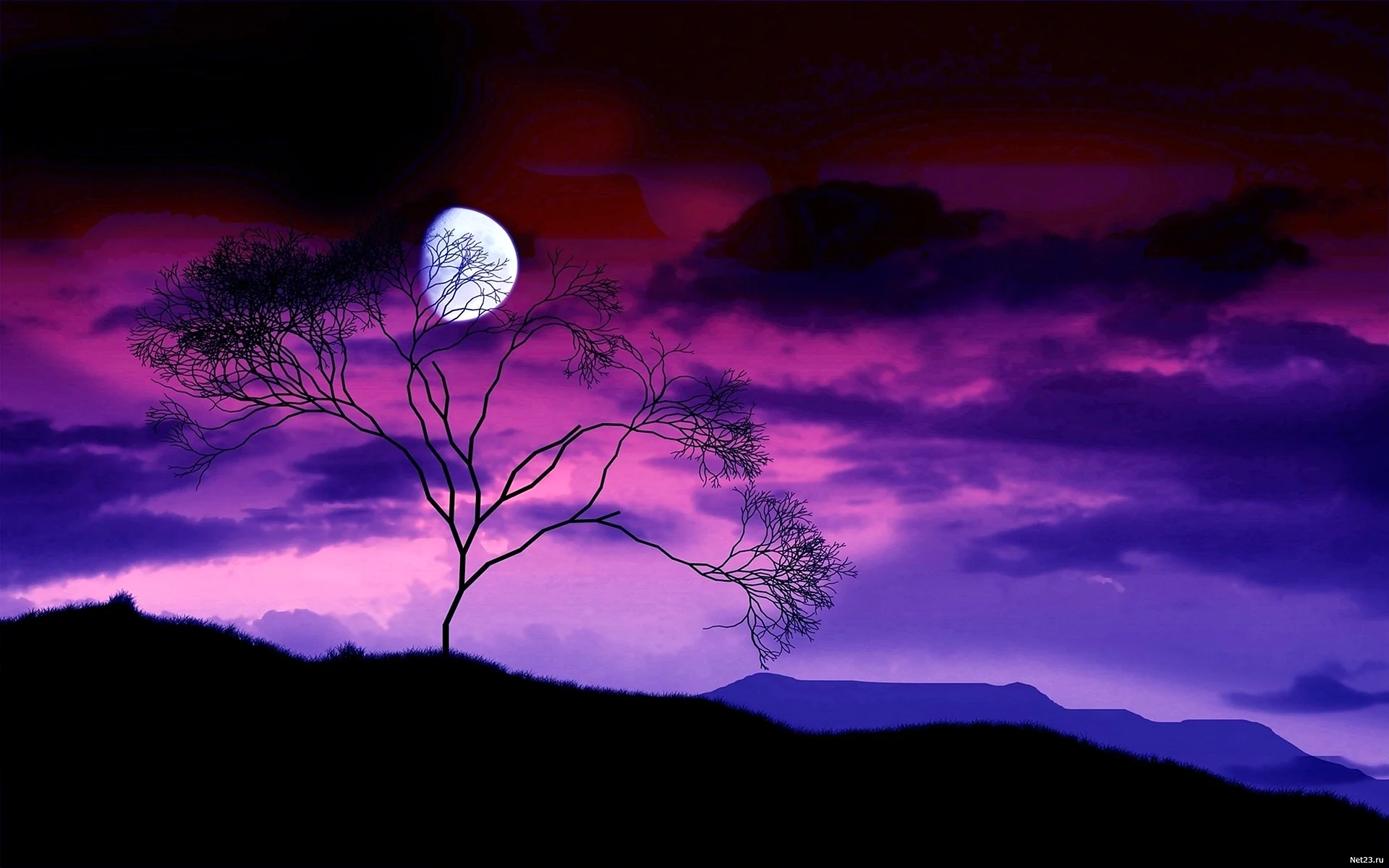 Purple Moonlight Wallpaper