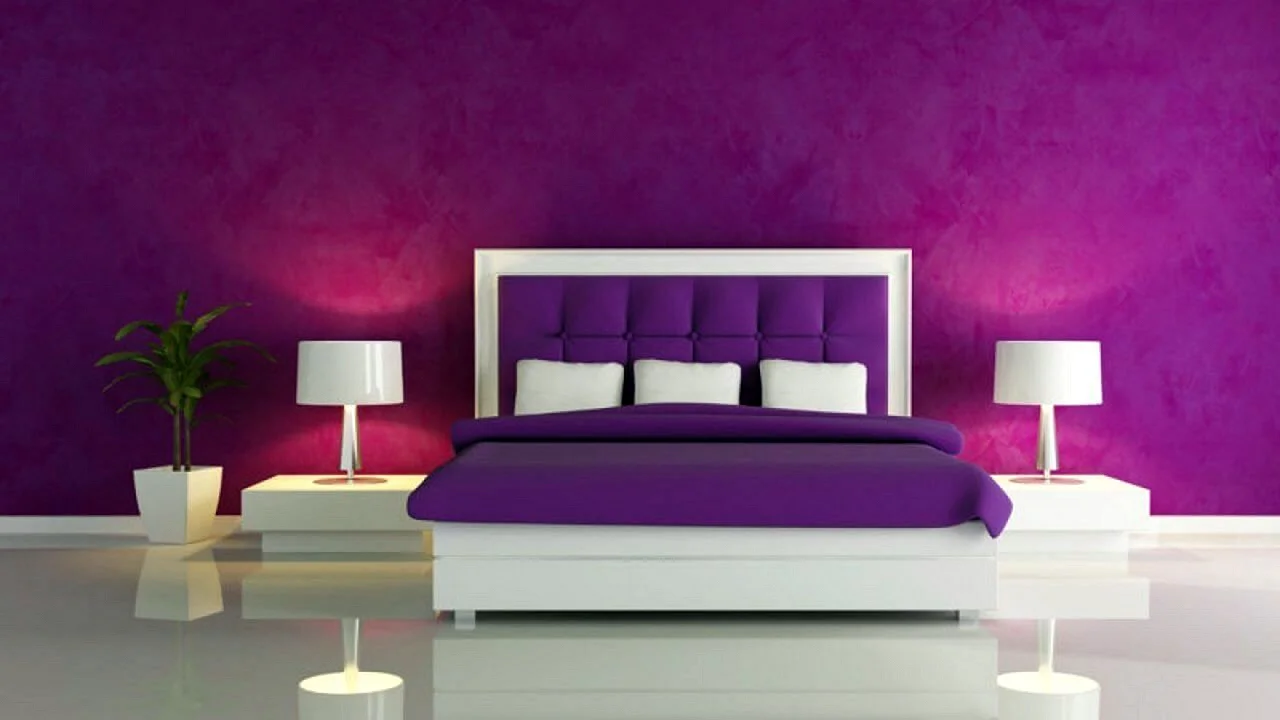 Purple Wall Interior Design Wallpaper