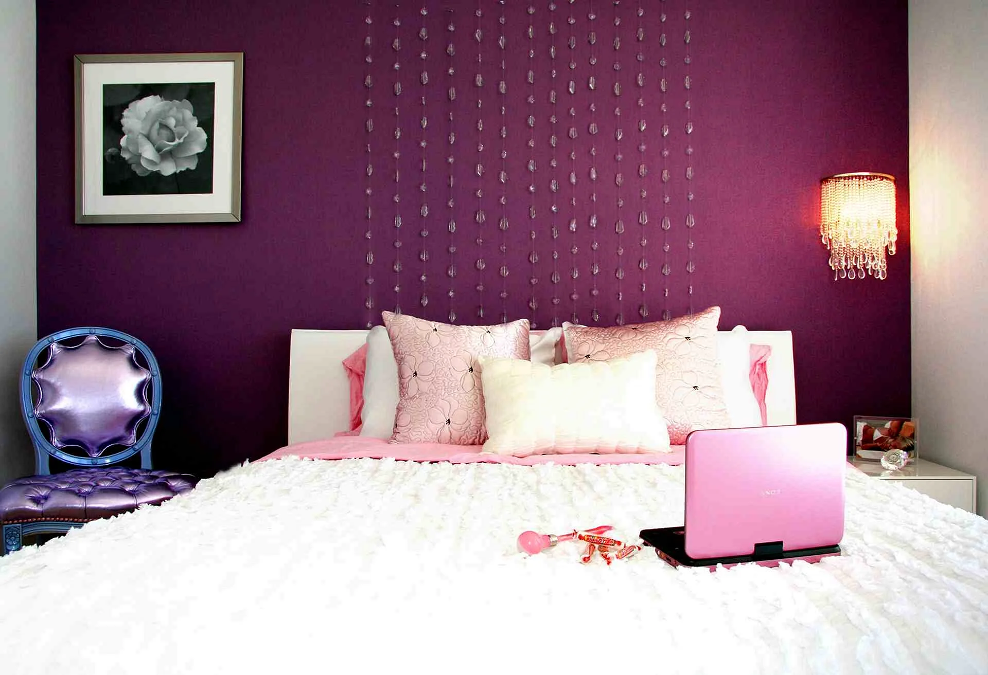 Purple Wall Interior Design Wallpaper