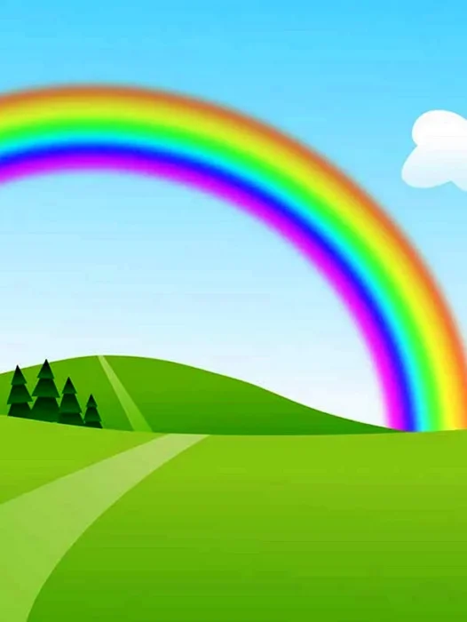 Rainbow Background Cartoon Wallpaper