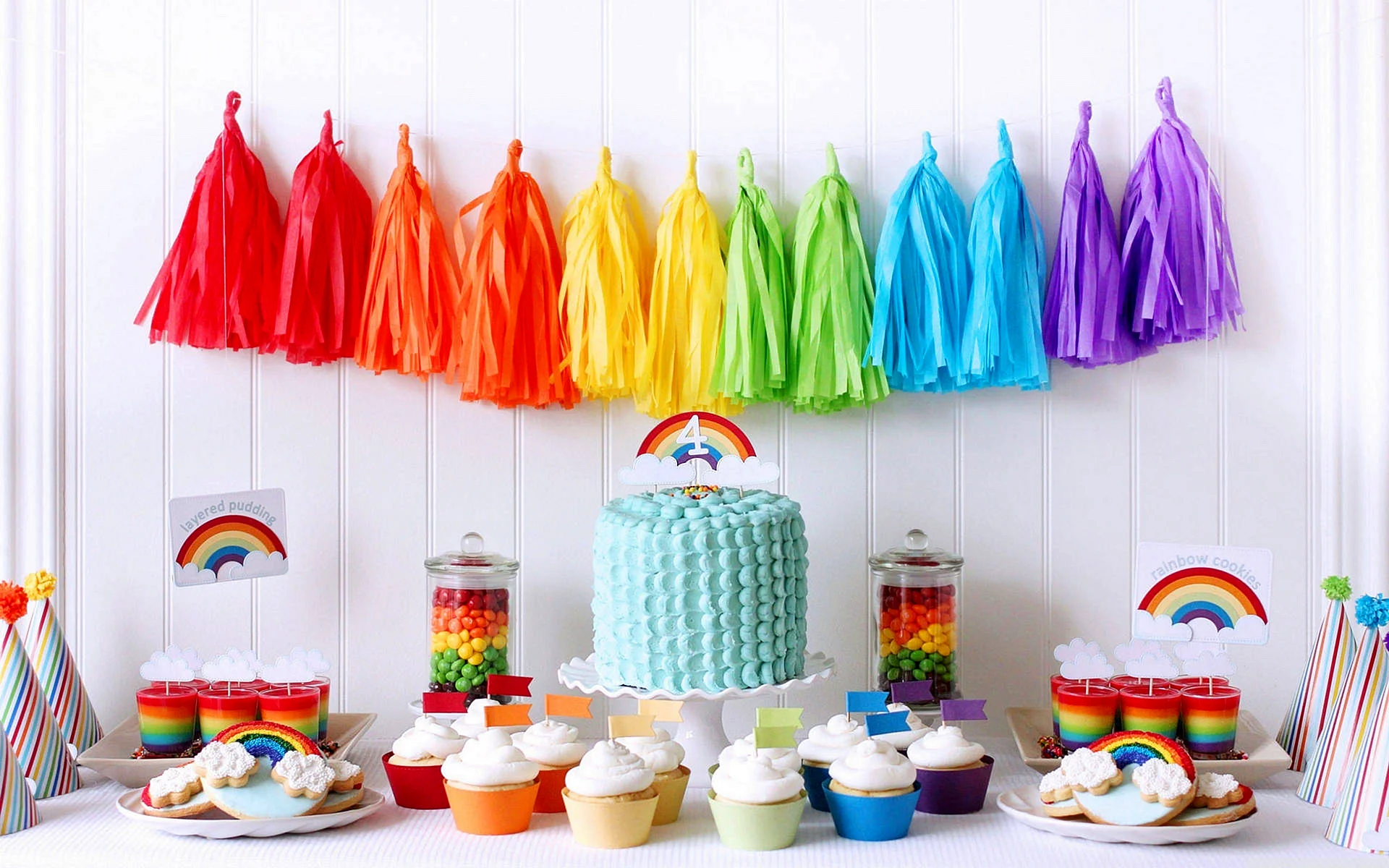 Rainbow Birthday Party Wallpaper