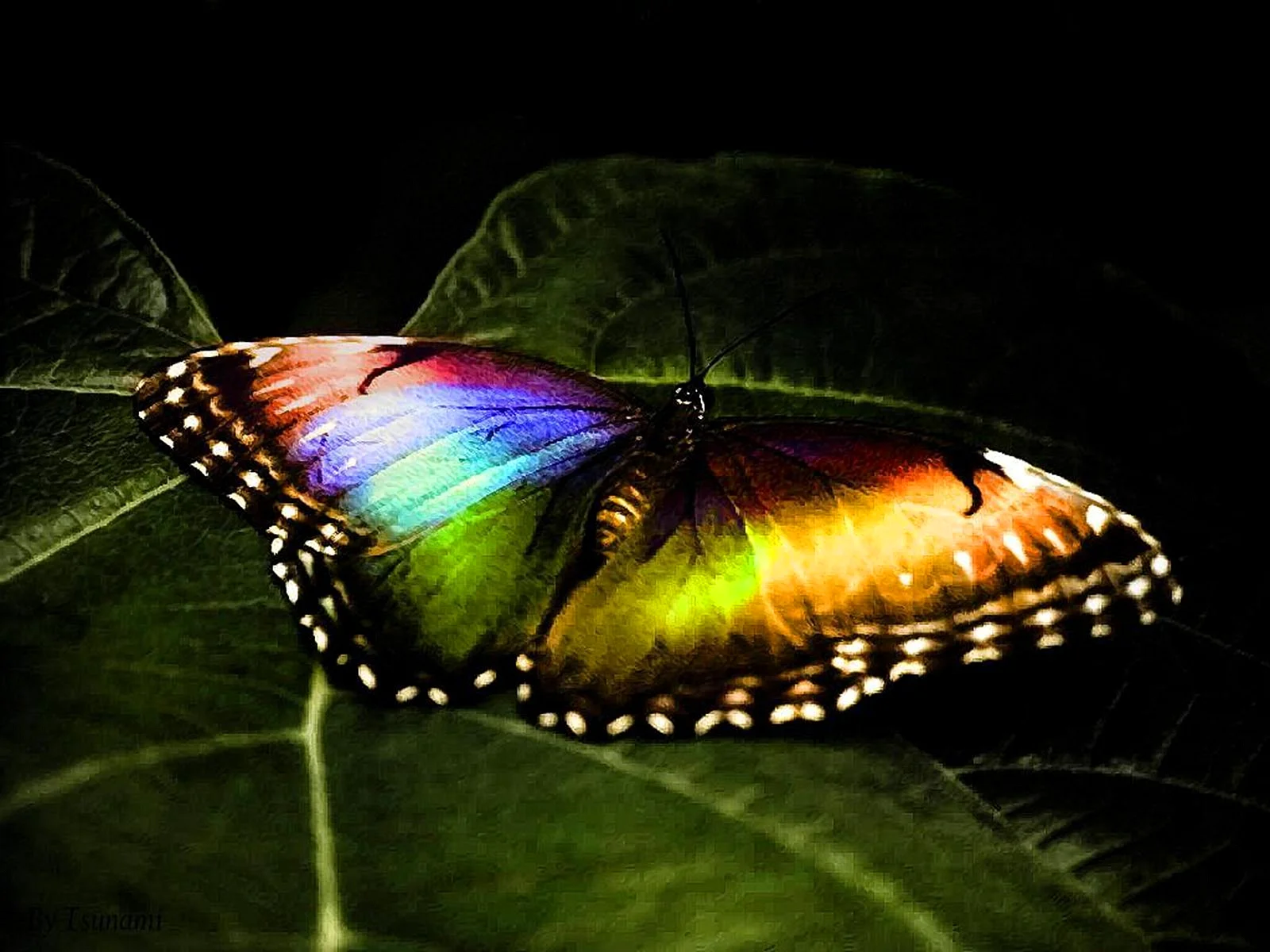 Rainbow Butterfly Wallpaper