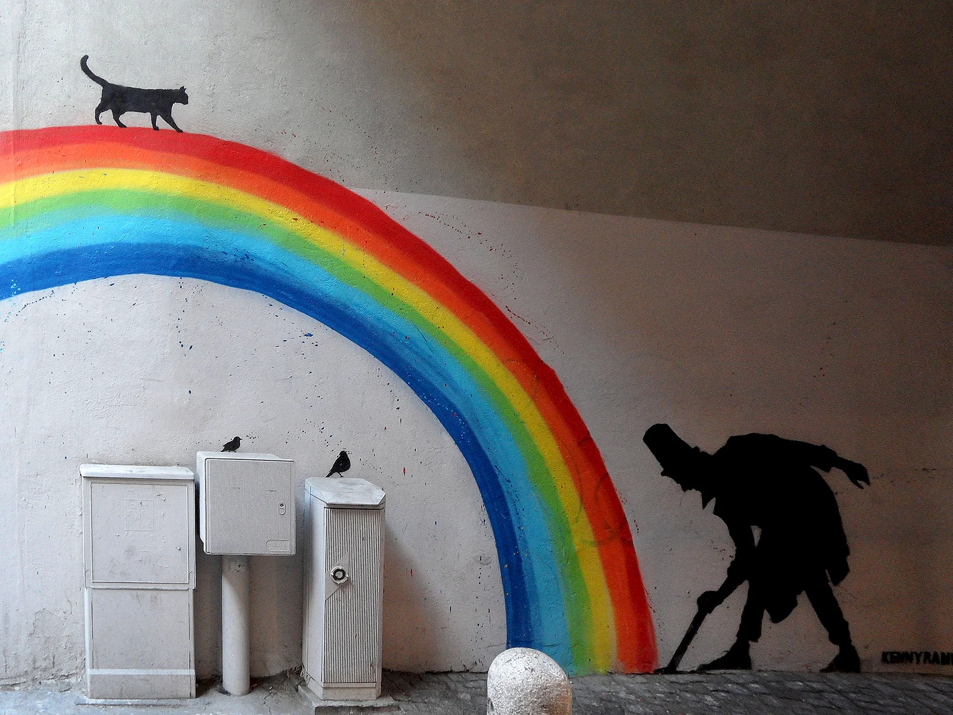 Rainbow Wall Paint Wallpaper