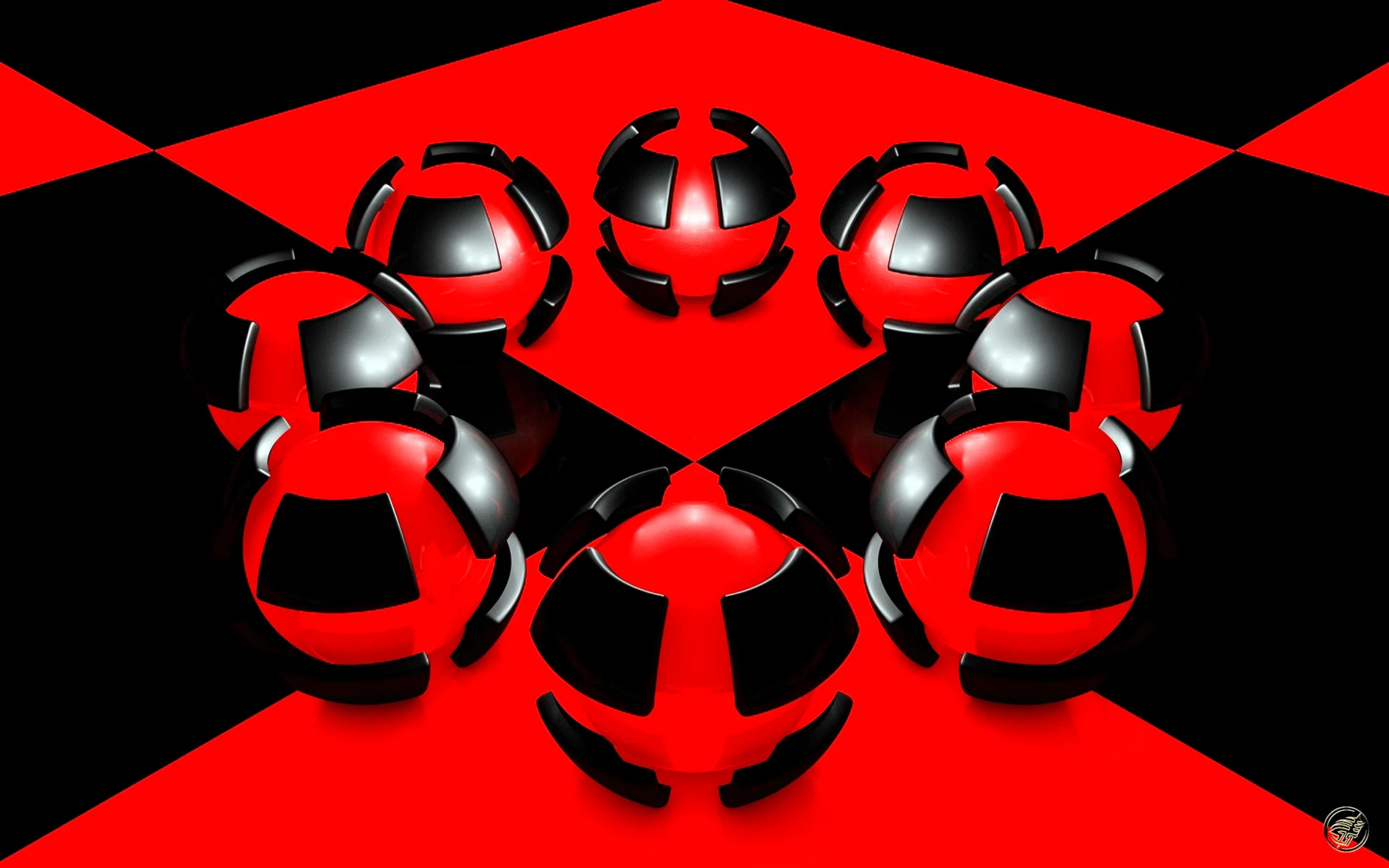 Red And Black 3D Wallpaper