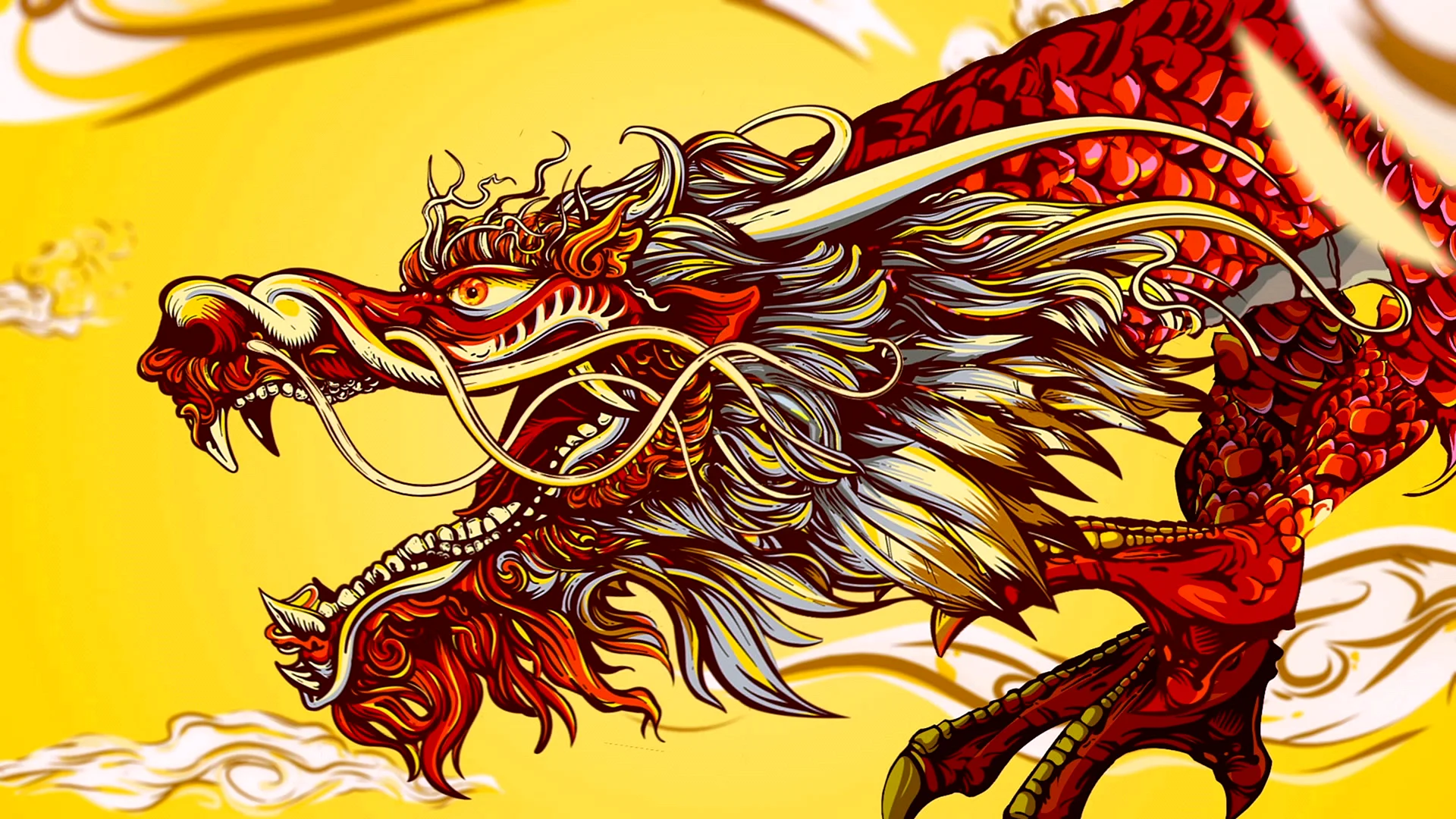 Red Chinese Dragon Wallpaper