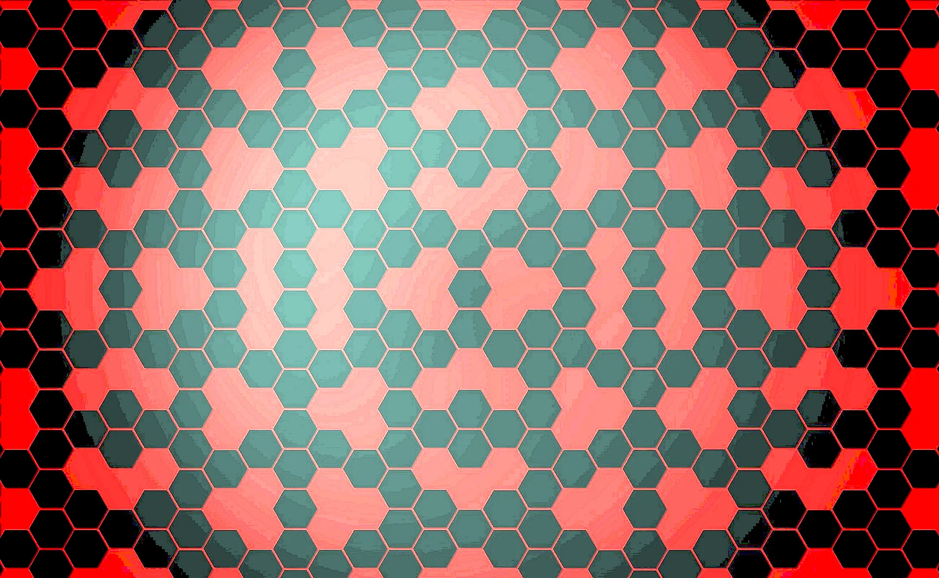 Red Hexagon Pattern Wallpaper