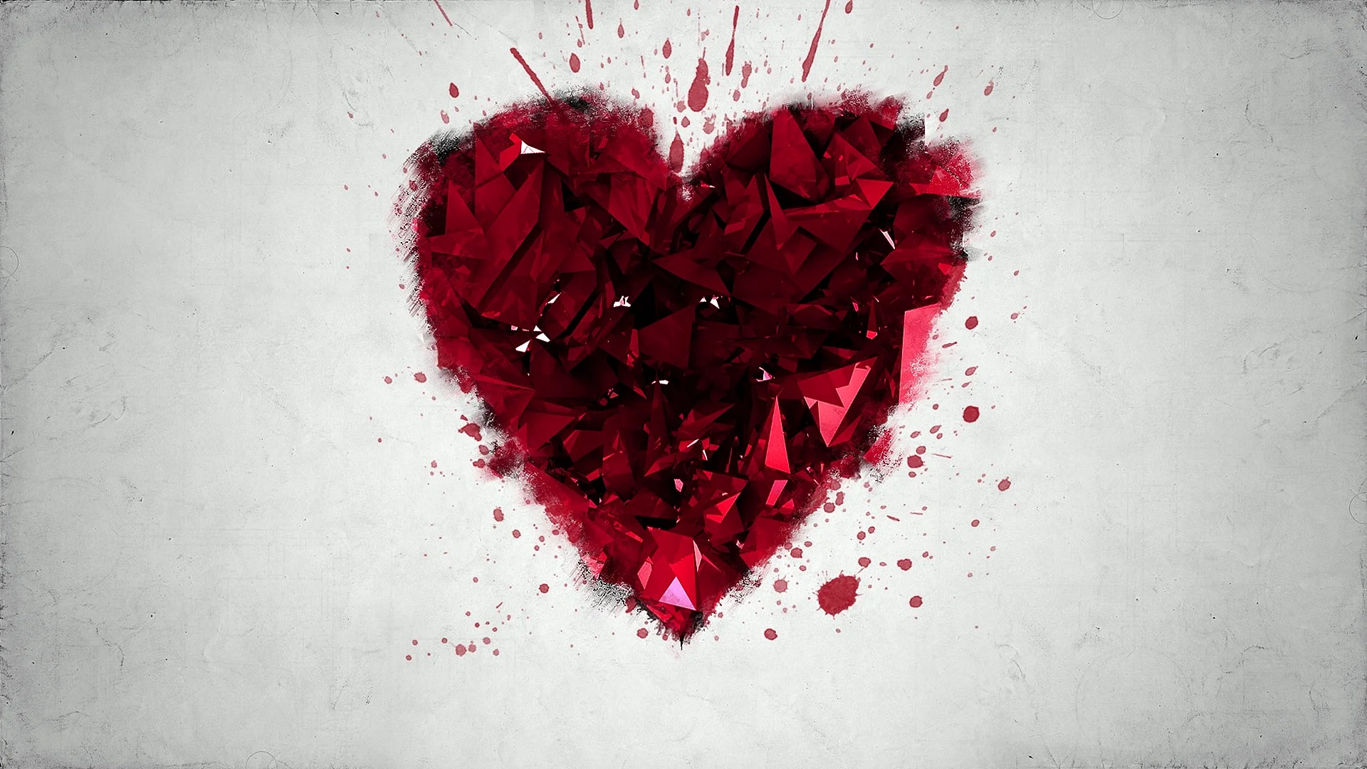 Red Paint Heart Wallpaper