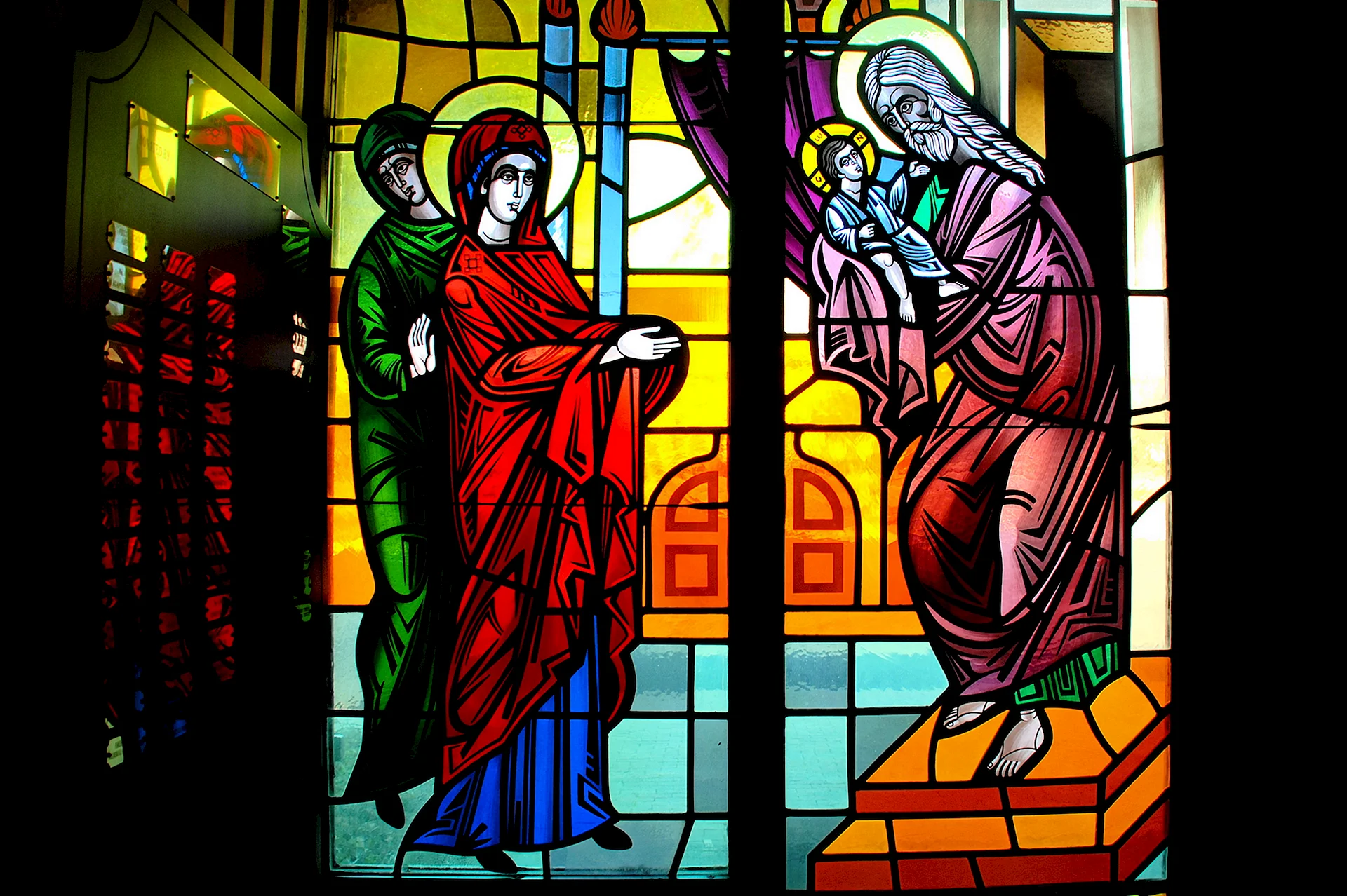 Religious Stained Glass Wallpaper