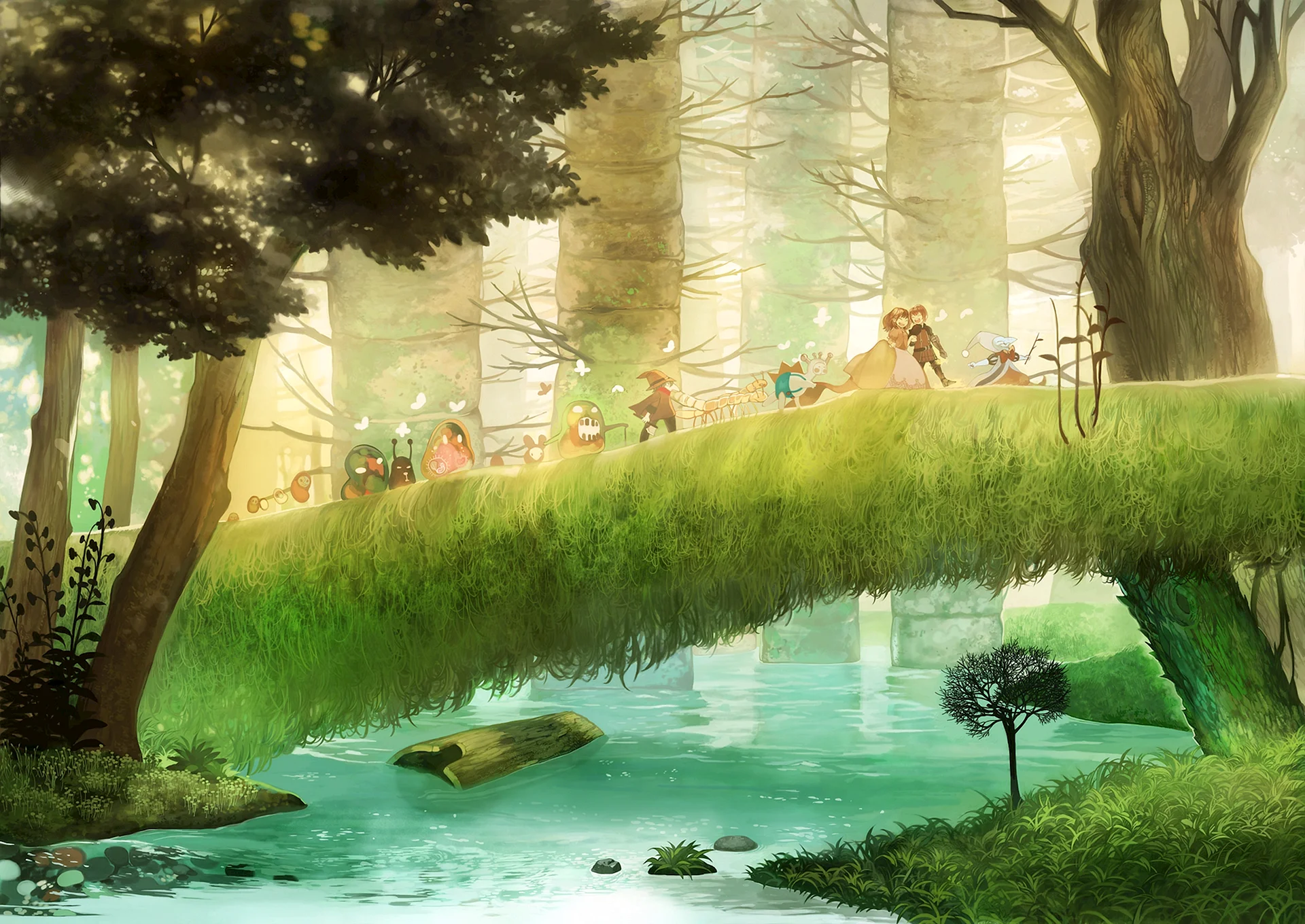 River Scenery Anime Wallpaper