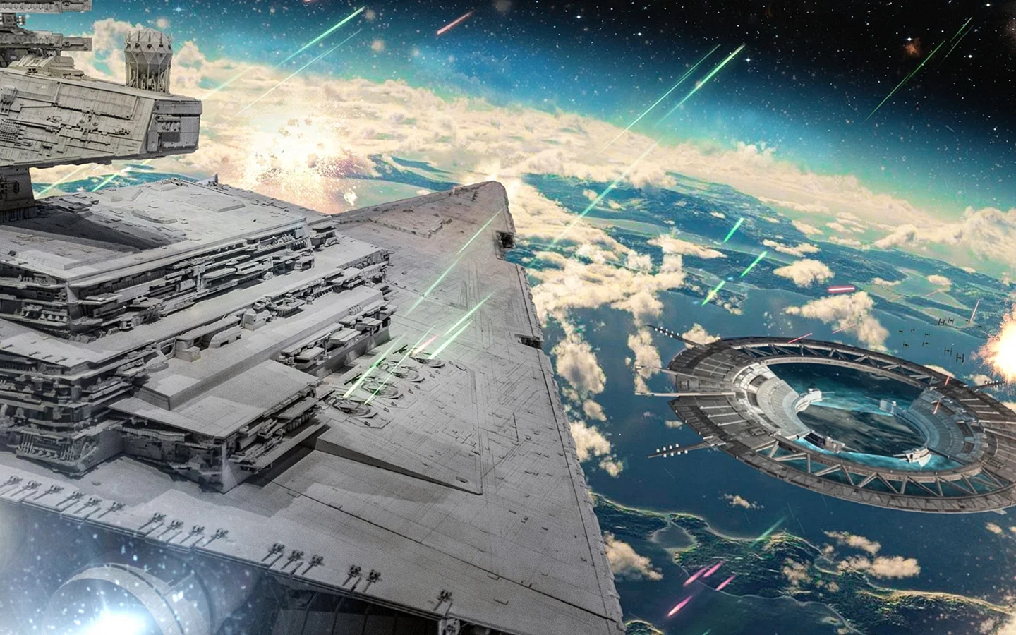 Rogue-One-Space-Battle-Star-Destroyers Wallpaper