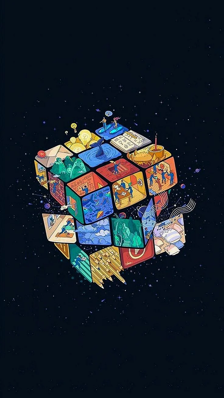Rubiks Cube Art Wallpaper For iPhone