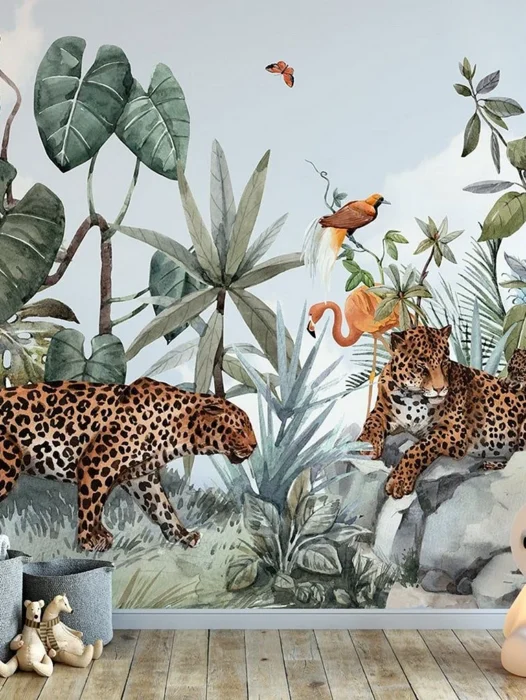 Safari Animals Mural Wallpaper