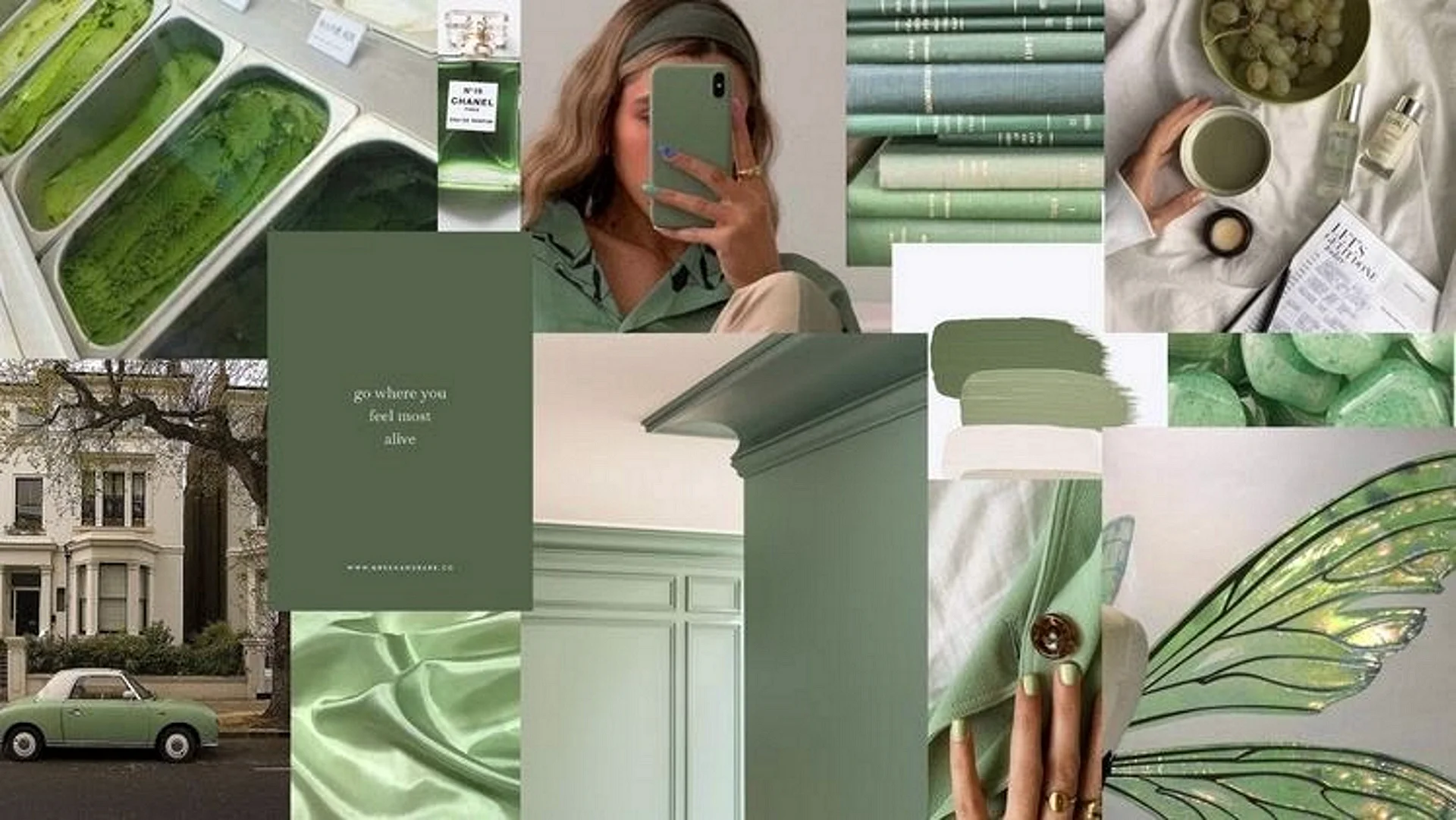 Sage Green Aesthetic Collage Wallpapers - WallpapersHigh