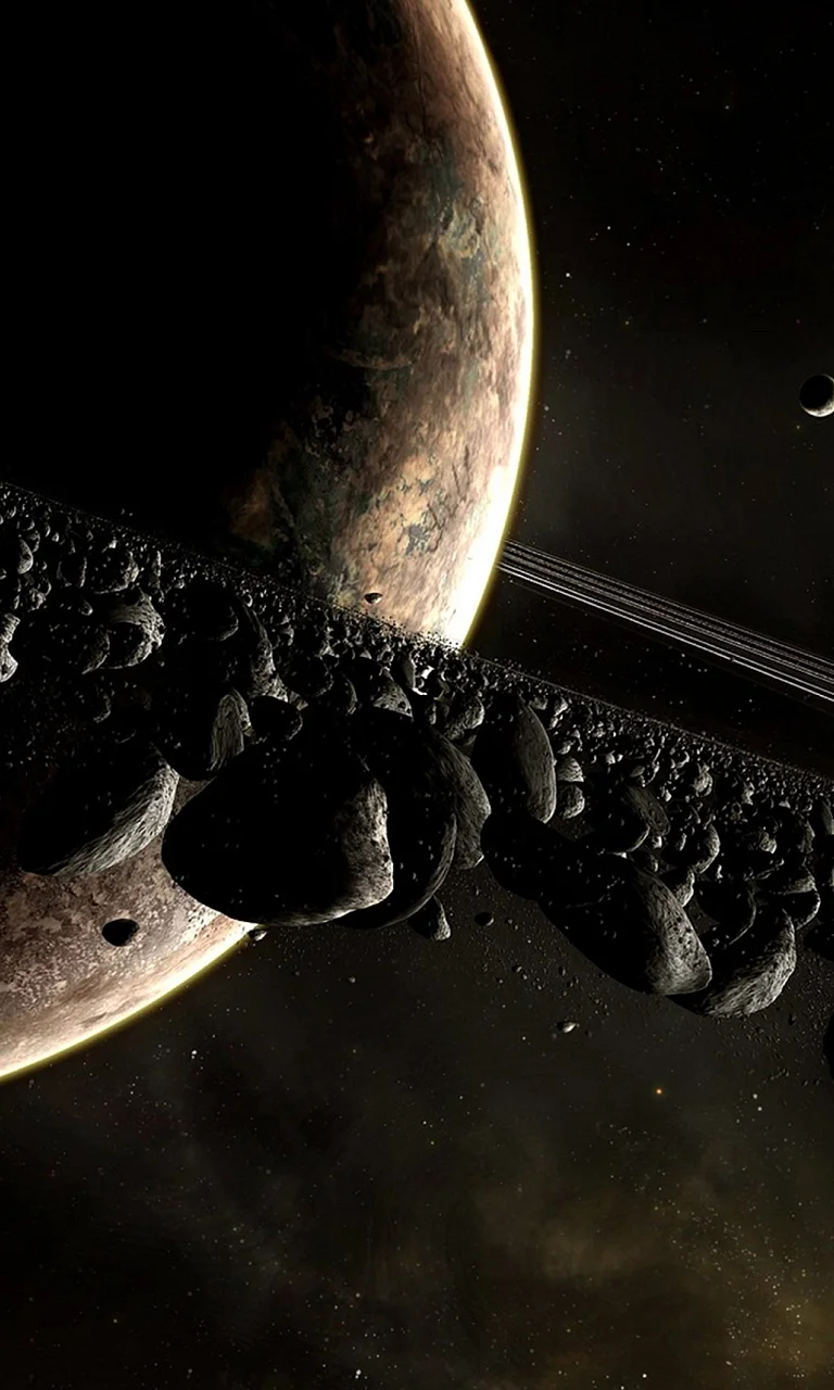 Saturn In The Universe Wallpaper For iPhone