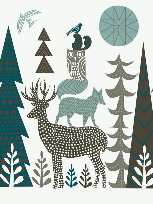 Scandinavian Folk Pattern Wallpaper
