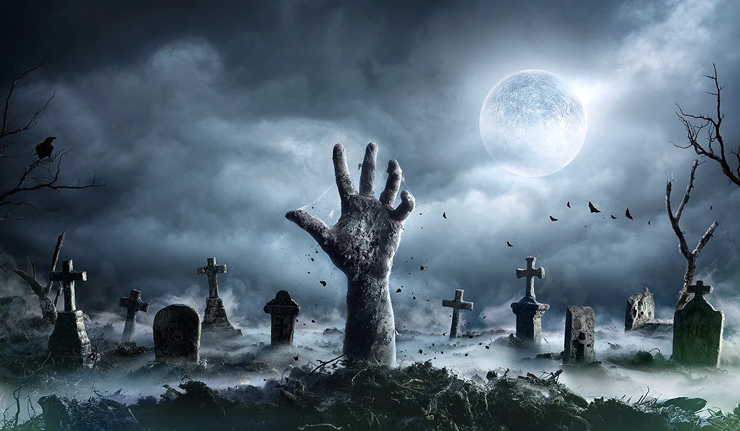 Scary Cemetery Halloween Wallpaper