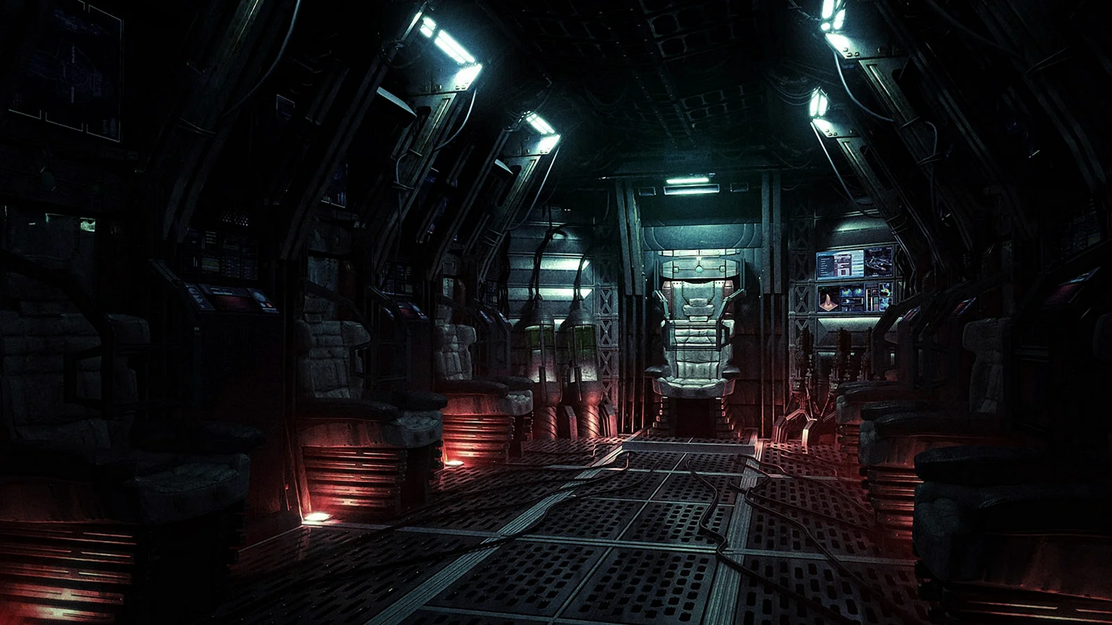 Sci Fi Space Station Interior Wallpaper