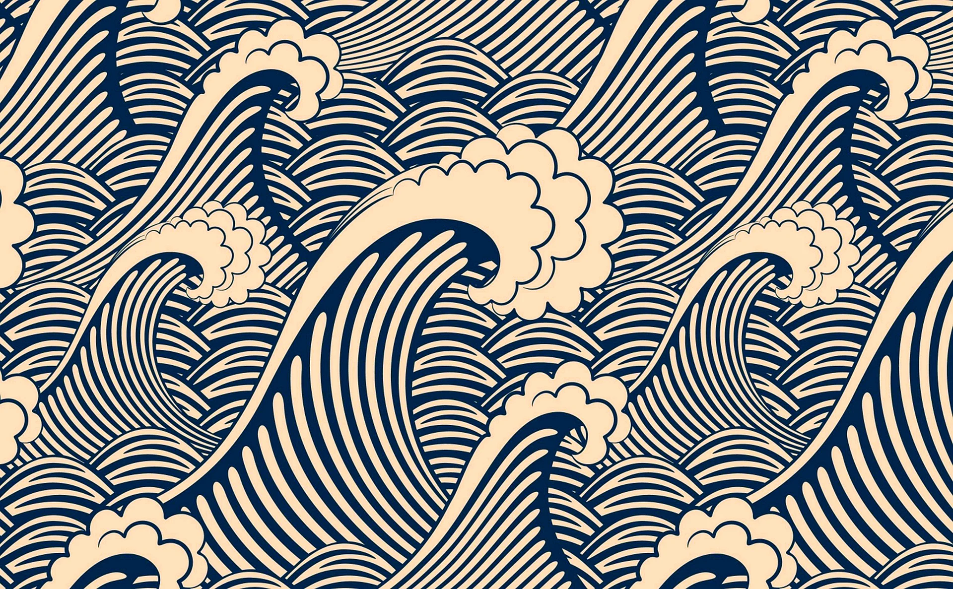 Seamless Wave Pattern Wallpaper