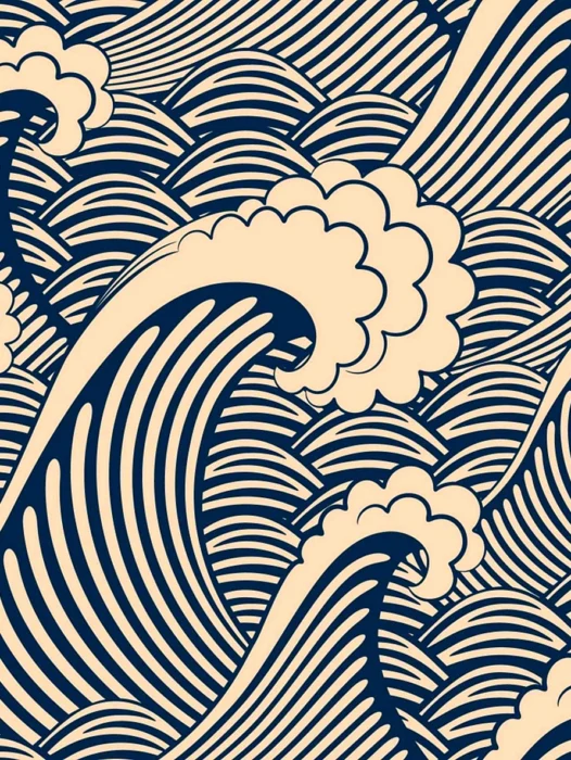 Seamless Wave Pattern Wallpaper