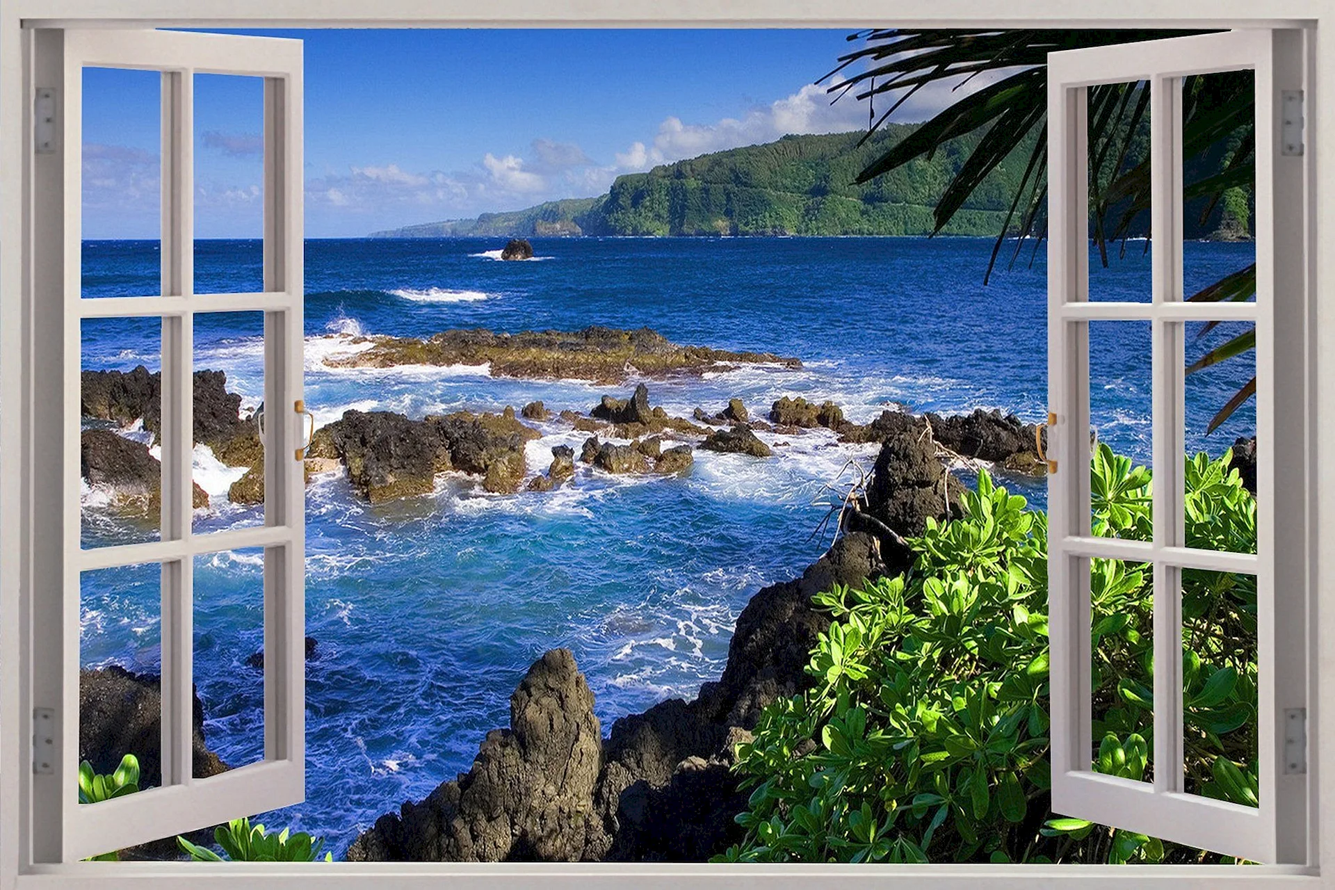 Seaview Window Wallpaper