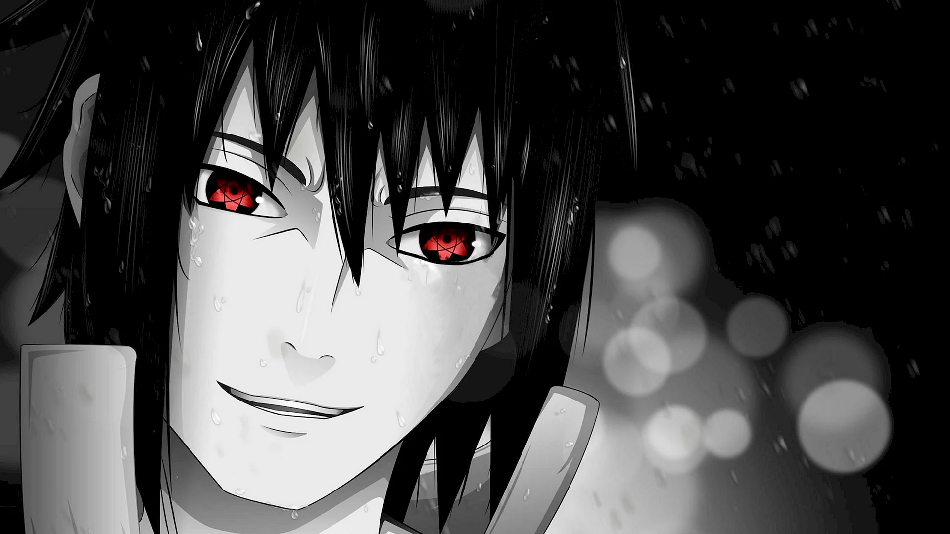 Sharingan Sasuke Uchiha Black And White Wallpaper