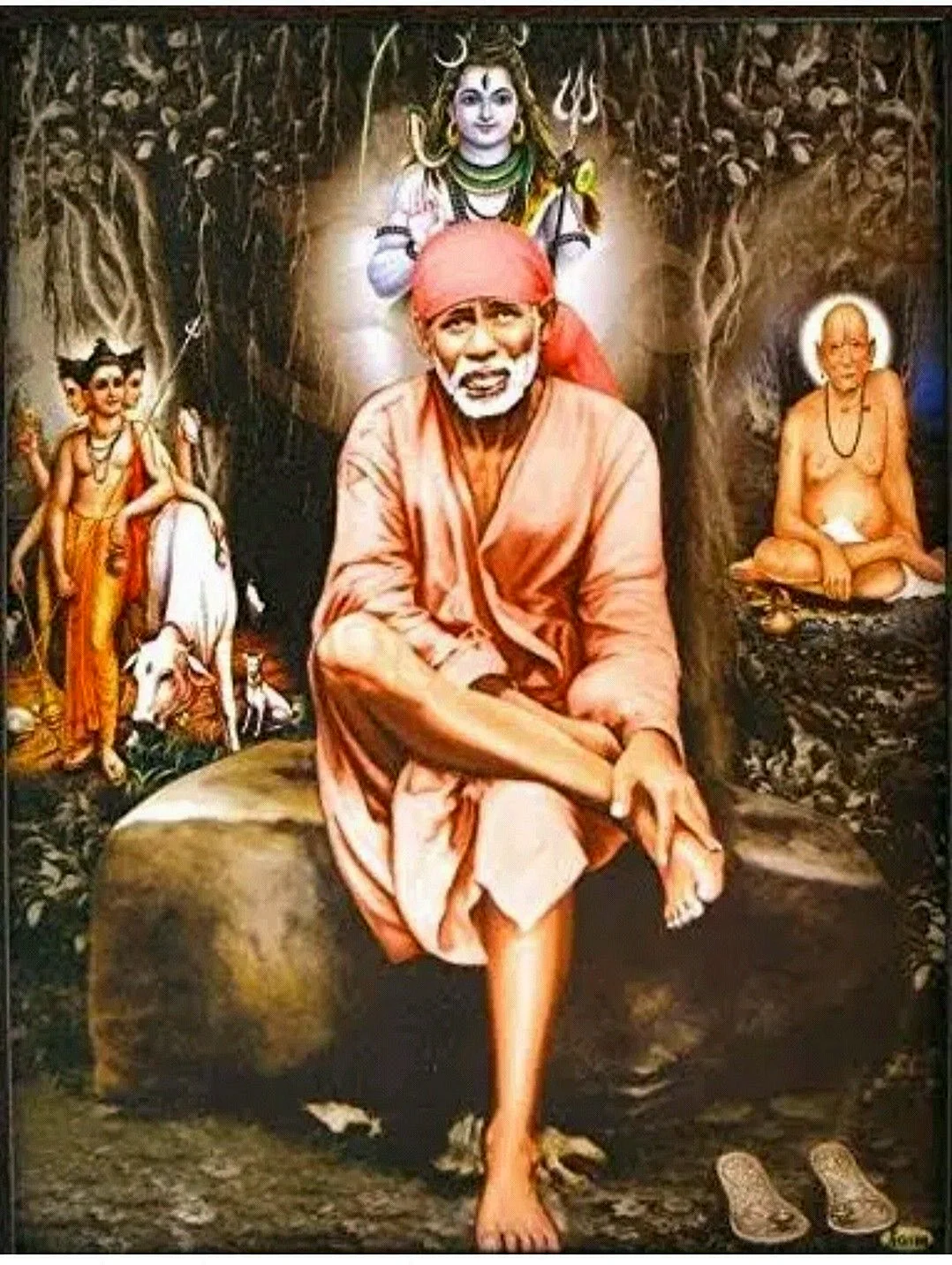 Shirdi Sai Baba Modern Painting Wallpaper