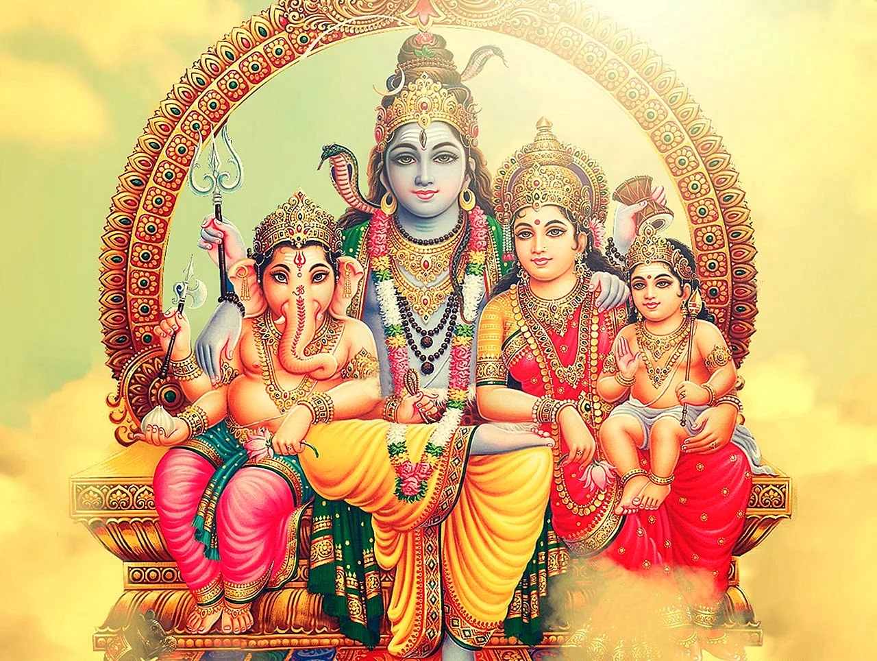 Shiv Parvati Family Wallpaper