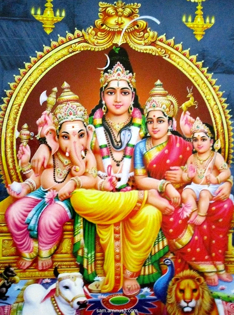 Shiv Parvati Family Wallpaper