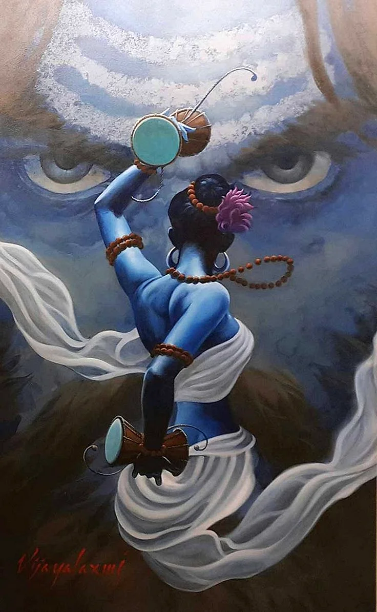 Shiva Shakti Art Wallpaper For iPhone