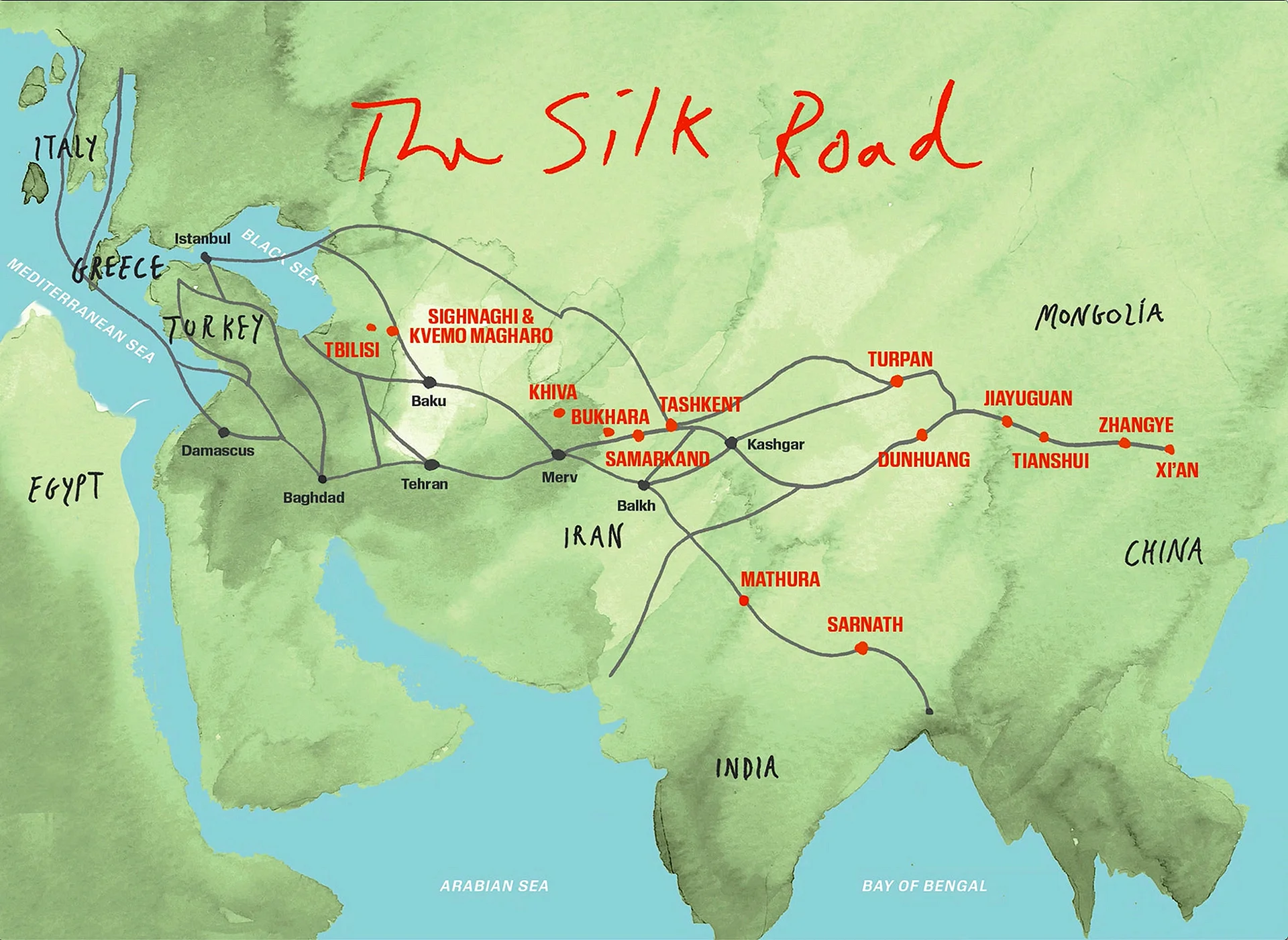 Silk Road Map Wallpaper