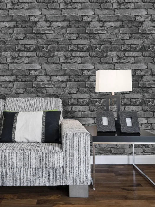 Silver Brick Wallpaper